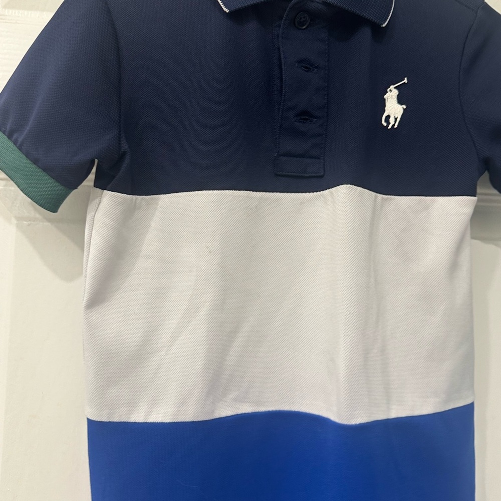 Polo by Ralph Lauren Kids Colorblock Shirt - Navy, White, Blue